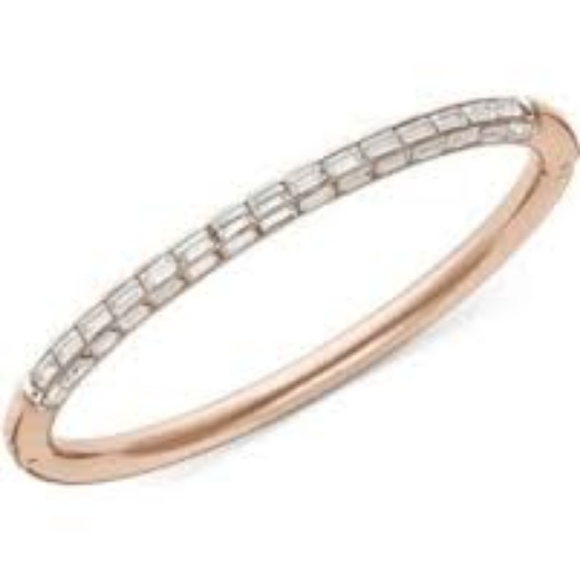 Swarovski Domino Rose Gold Crystal Bangle - Picture 1 of 1